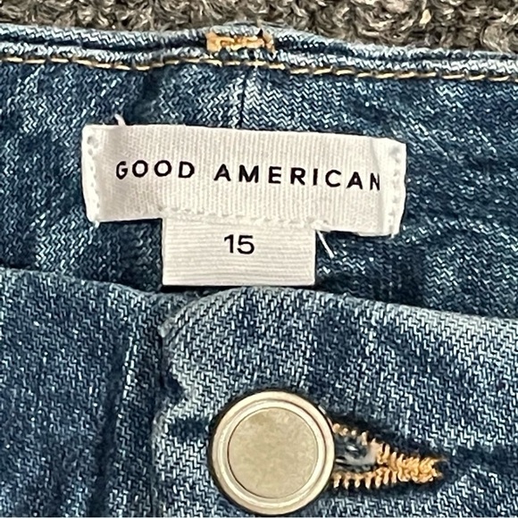 Good‎ American Good Classic Raw Hem High Rise Slim Comfort Stretch Denim Size 15 - Picture 5 of 12